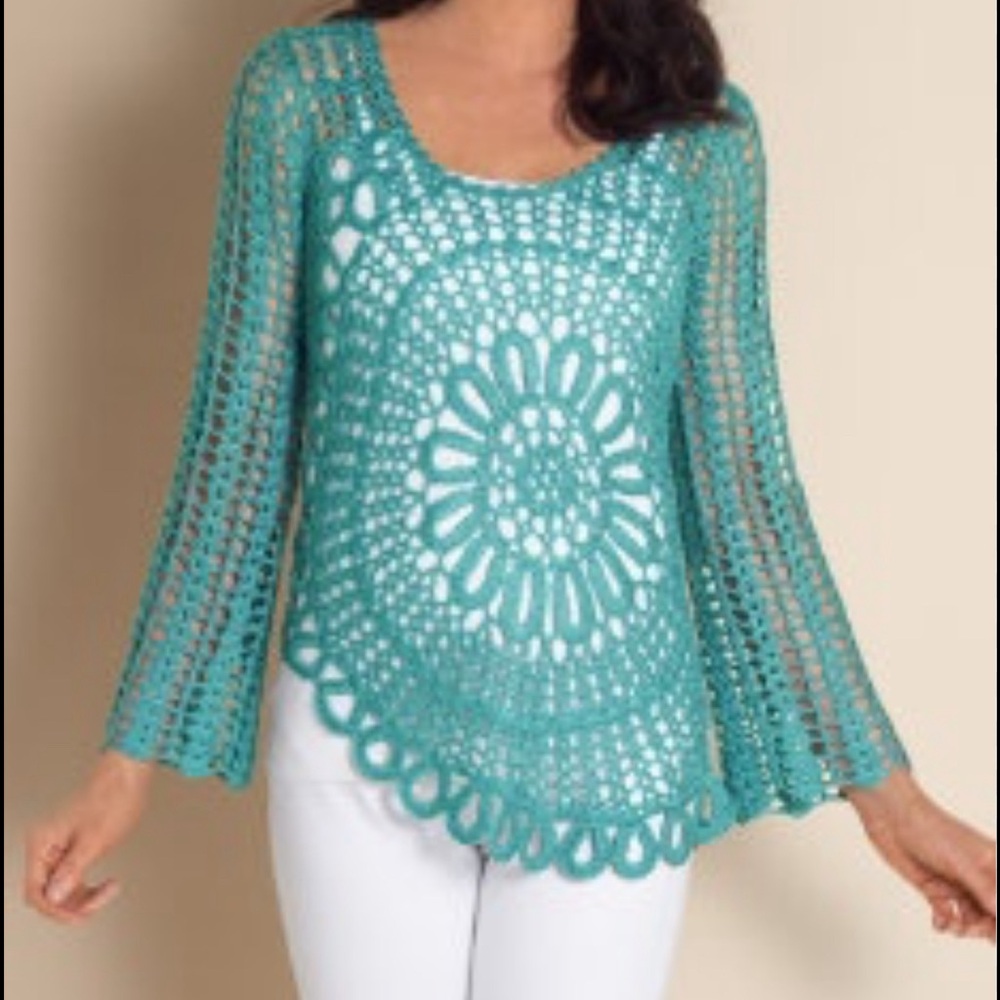 Soft Surrounding crochet sweater 2x EUC